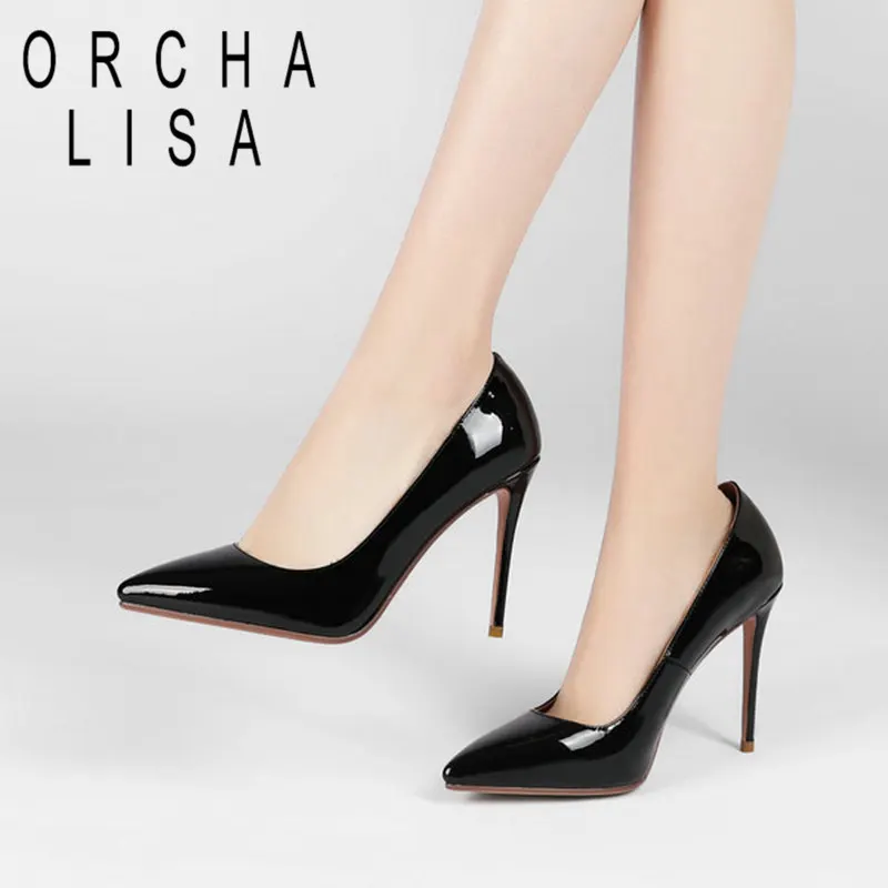 

Новинка 2021, женские туфли-лодочки orchid A LISA из лакированной кожи на высоком тонком каблуке 10 см, пикантные роскошные стильные классические ту...