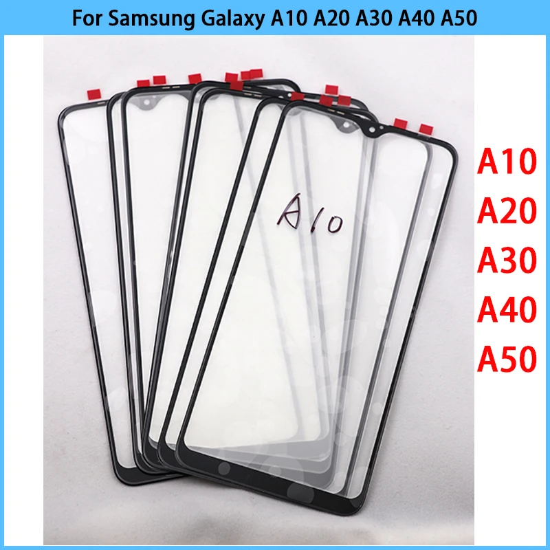 

10 шт. для Samsung Galaxy A10 A20 A30 A40 A50 сенсорный экран ЖК передняя внешняя сенсорная стеклянная панель сенсорный экран стеклянная линза OCA Замена