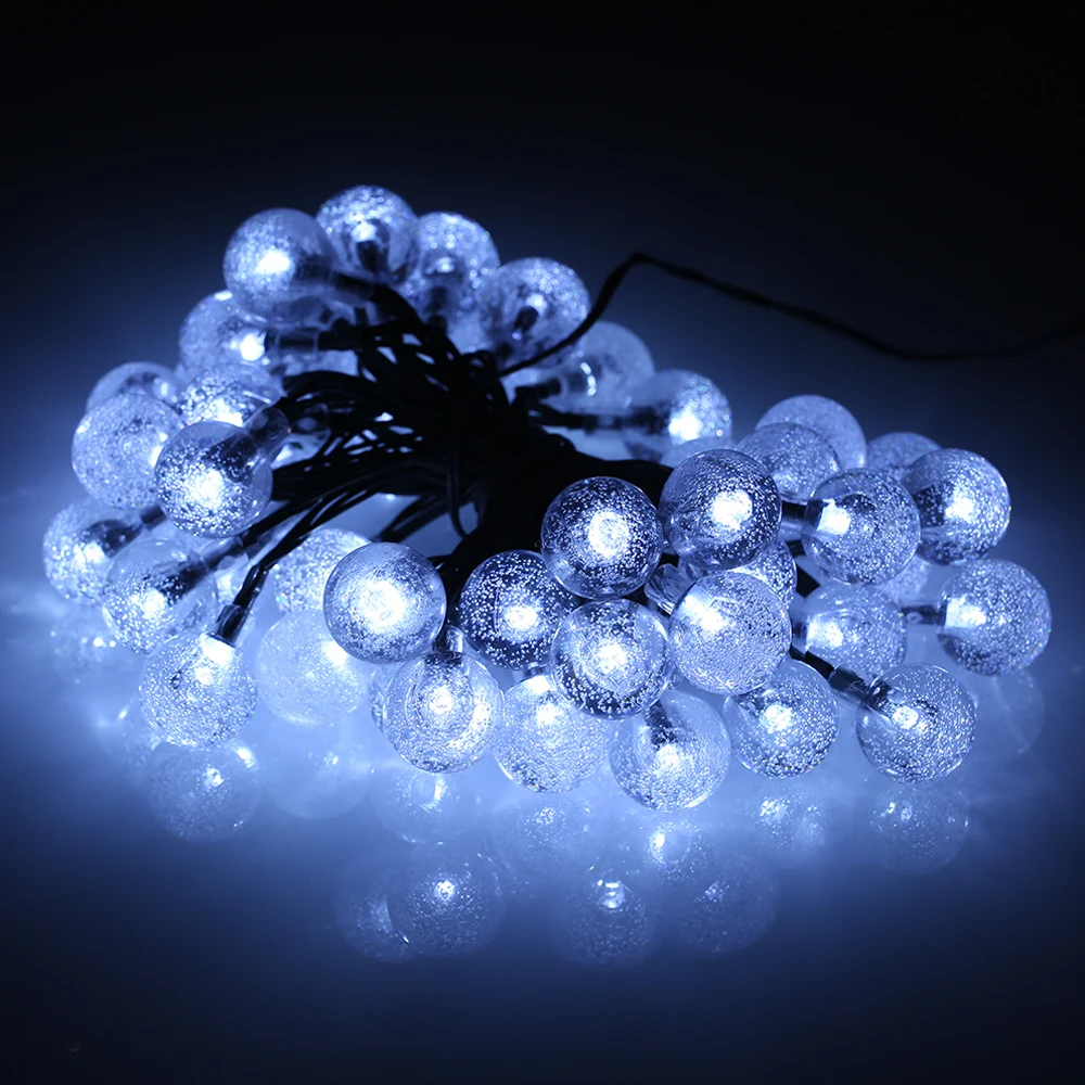 

IP65 Waterproof Solar Powered String Light 7m/22.97ft 50 Bulbs Crystal Ball Globe Lamp Outdoor Fairy Lights for Party Garden
