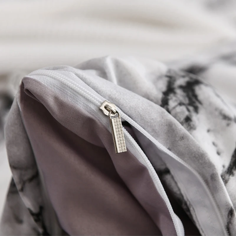 

Marble Pattern Printed Duvet Cover Set Comforter Cover Sanding 100% Polyester Modern Plain Dyed