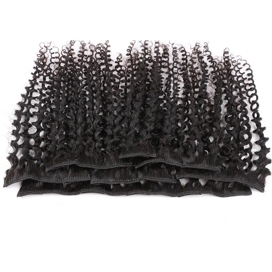 Kinky Curly Clip In Hair Extension 10-18 Inches Synthetic 16 Clips 7Pcs/Set Hairpiece Natural Color For Women | Шиньоны и парики