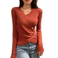 irregular knitted sweater women elegant slim pullovers women 2021 winter vintage loose sweaters streetwear sueter mujer aiyanga