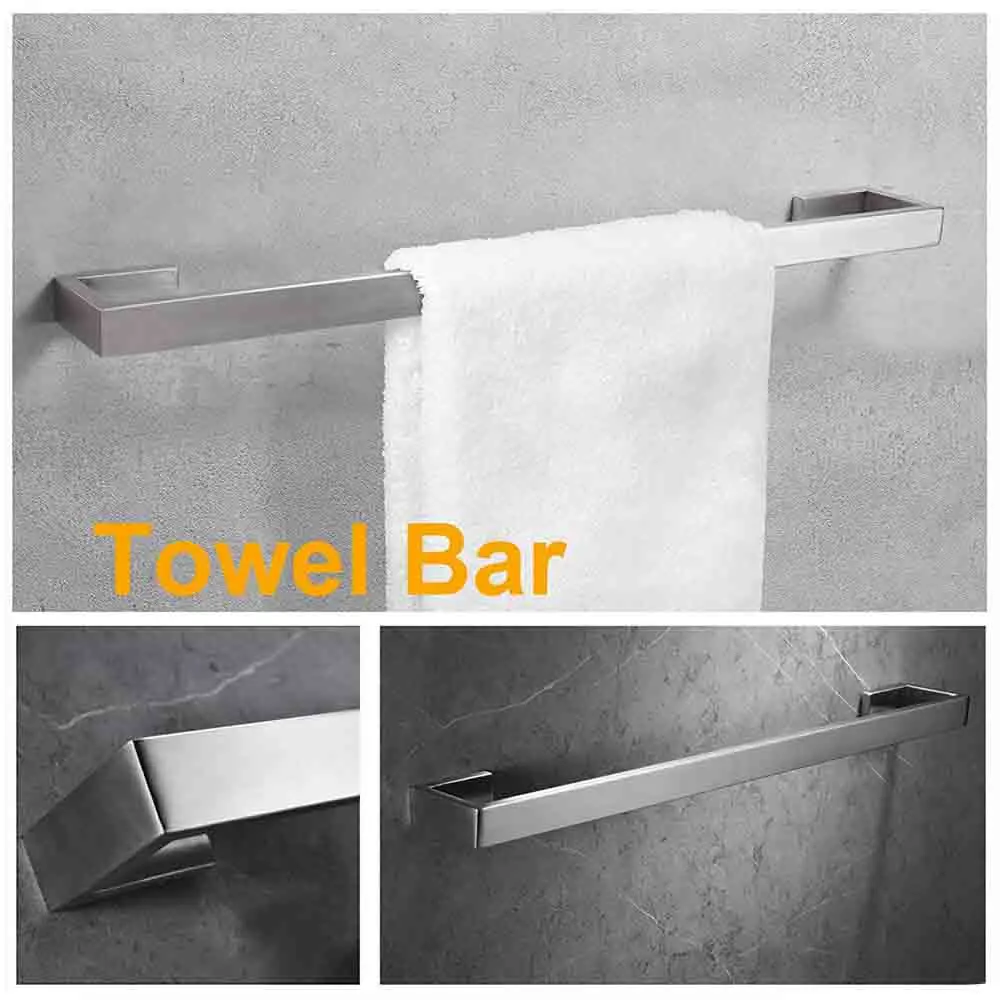 Towel Bar Матовый SUS 304, нержавеющая сталь, набор аксессуаров для ванной комнаты, полотенце-бар, кольцо для полотенец, держатель для туалетной бумаги, крючок для халата, аксессуары для ванной комнаты - Цвет: Towel Bar