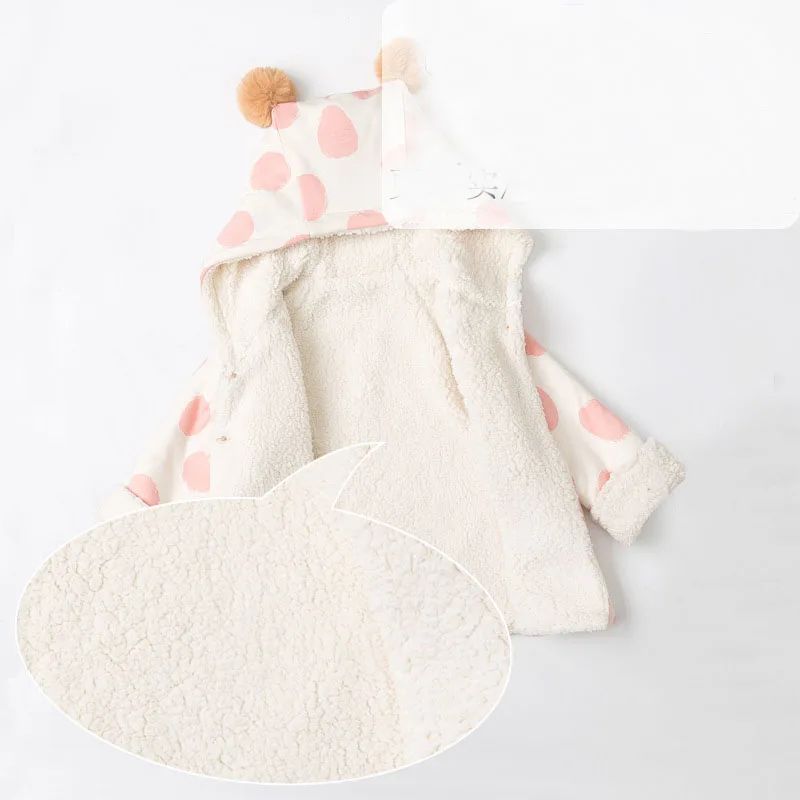 Детская одежда парки в горошек с принтом Детское пальто для девочек верхняя