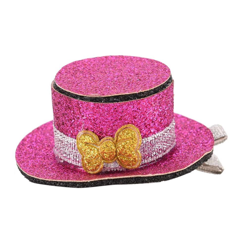 

Lovely Pet Dog Cat Puppy Hairpin Sequin Top Hat Hair Clip Grooming Accessories