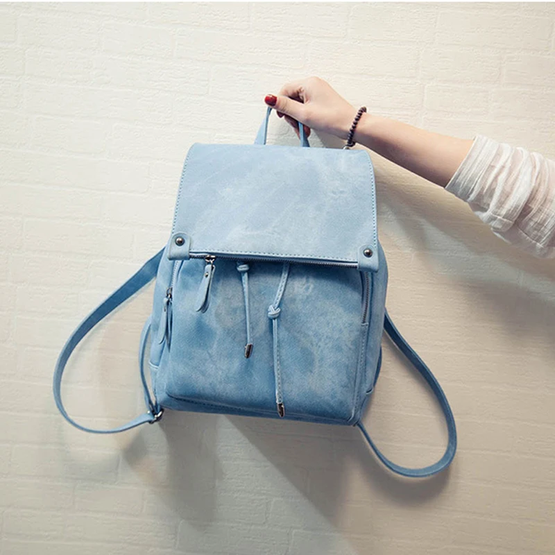 

2021 College Wind Backpack Shoulder Bag PU Leather Women's bag fashion ladies backpack Mochila Escolar School Bags For Teenagers