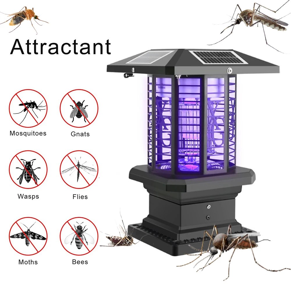 

Outdoor Solar Mosquito Killing Lamp 2400mAh LED Flying Insect Killer Waterproof Garden Decor Smart Light-Control Lawn Lamp