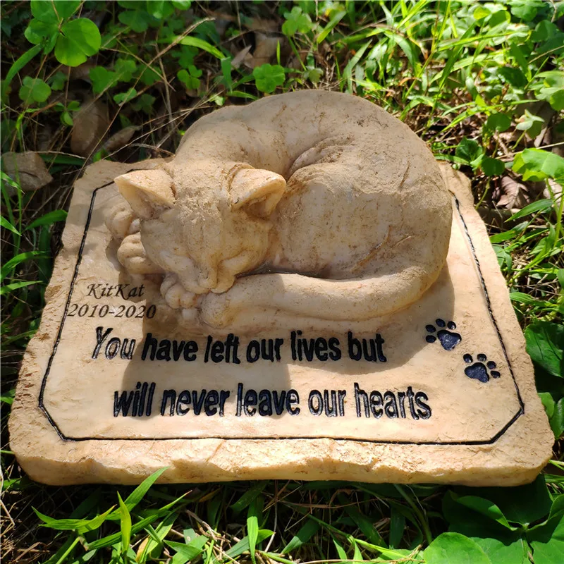 Decoração do Animal de Estimação Perda de Gato Animal de Estimação para Jardim Presentes Memorial Pedra Gato Escultura Amado Lápide Jsys Pet 3d