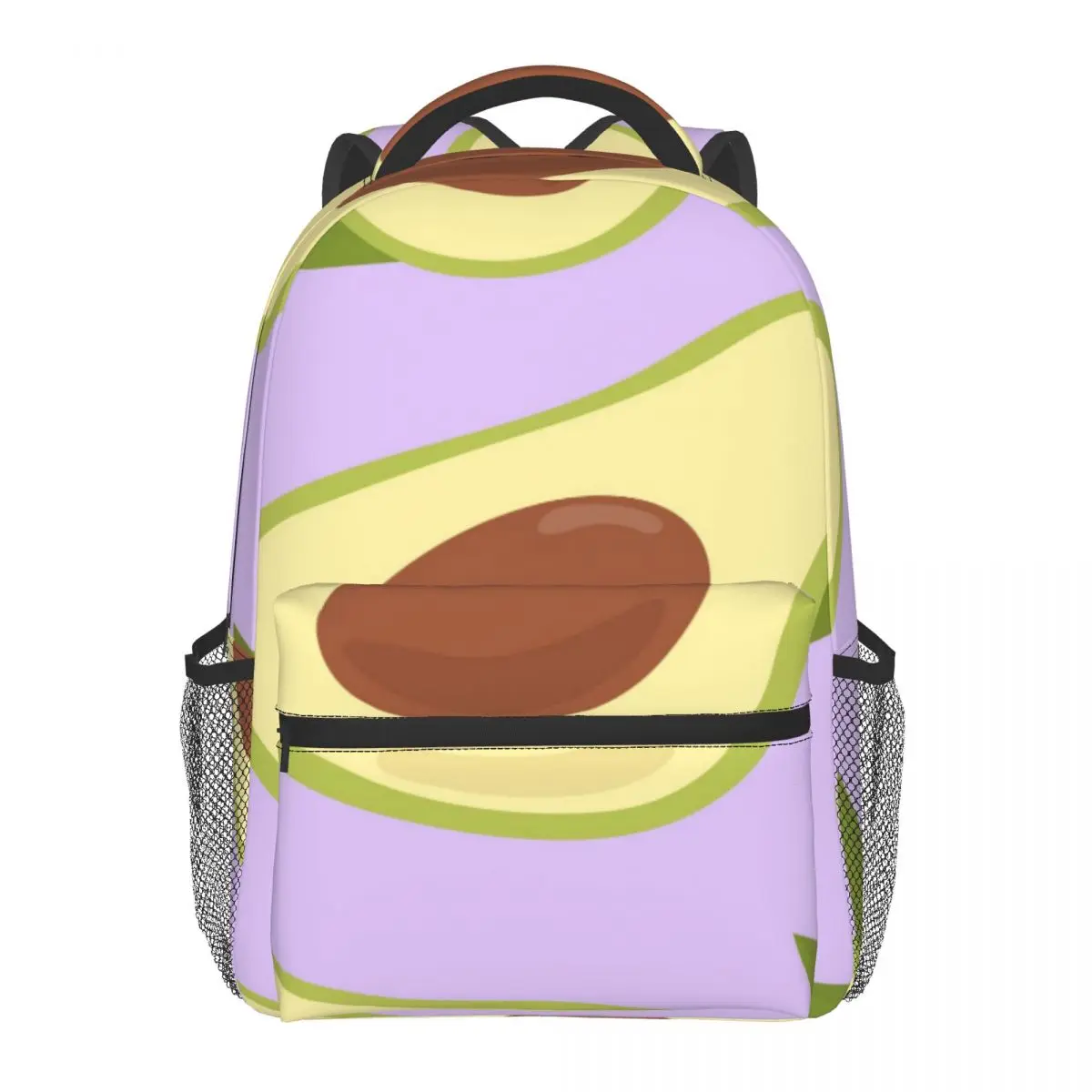 Unique Large Capacity Backpack Colorful Avocado Polyster Schoolbag College Laptop Backpack Travel Book Bag