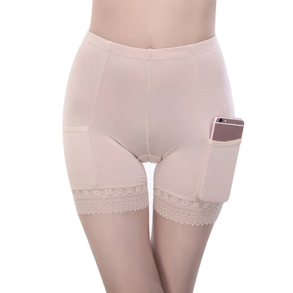 Женские трусы-боксеры из мягкого хлопка Бесшовные Короткие шорты с карманами