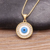 trendy lucky evil eye blackred blue colors necklace turkish eye pendant for women girl fashion party wedding jewelry gifts