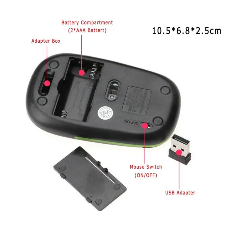

Wireless Bluetooth Mouse 2.4Ghz Adjustable Cordless Mouse Ultra-thin Ergonomic Portable Optical Mice For PC Computer Notebook
