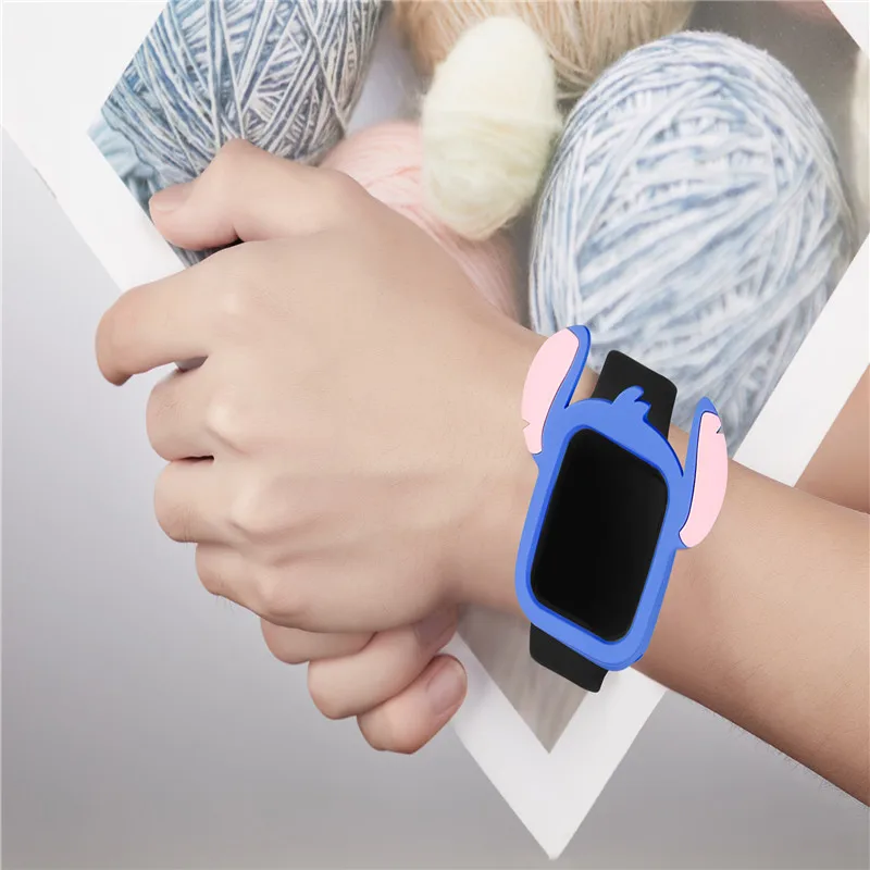 Силиконовый чехол с мультяшным рисунком для apple watch 5 4 защита моделей аниме iWatch 44 40