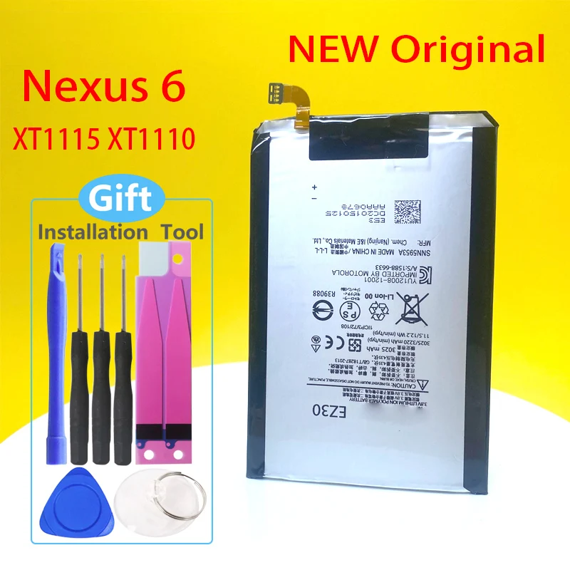 Новый аккумулятор 100% 3220 мАч EZ30 для Motorola Moto Nexus 6 Google XT1115 XT1110 xt1103 nexus6 телефон + номер