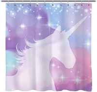 colorful magical unicorn shower curtain legendary myth creature stars dream print kids and girls bathroom and party decorations
