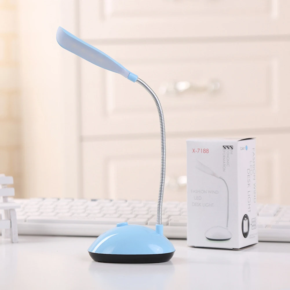 

Flexible Portable Table Lamp Battery Powered Student Mini Desk Night Light for Study Reading Olding Button Switch