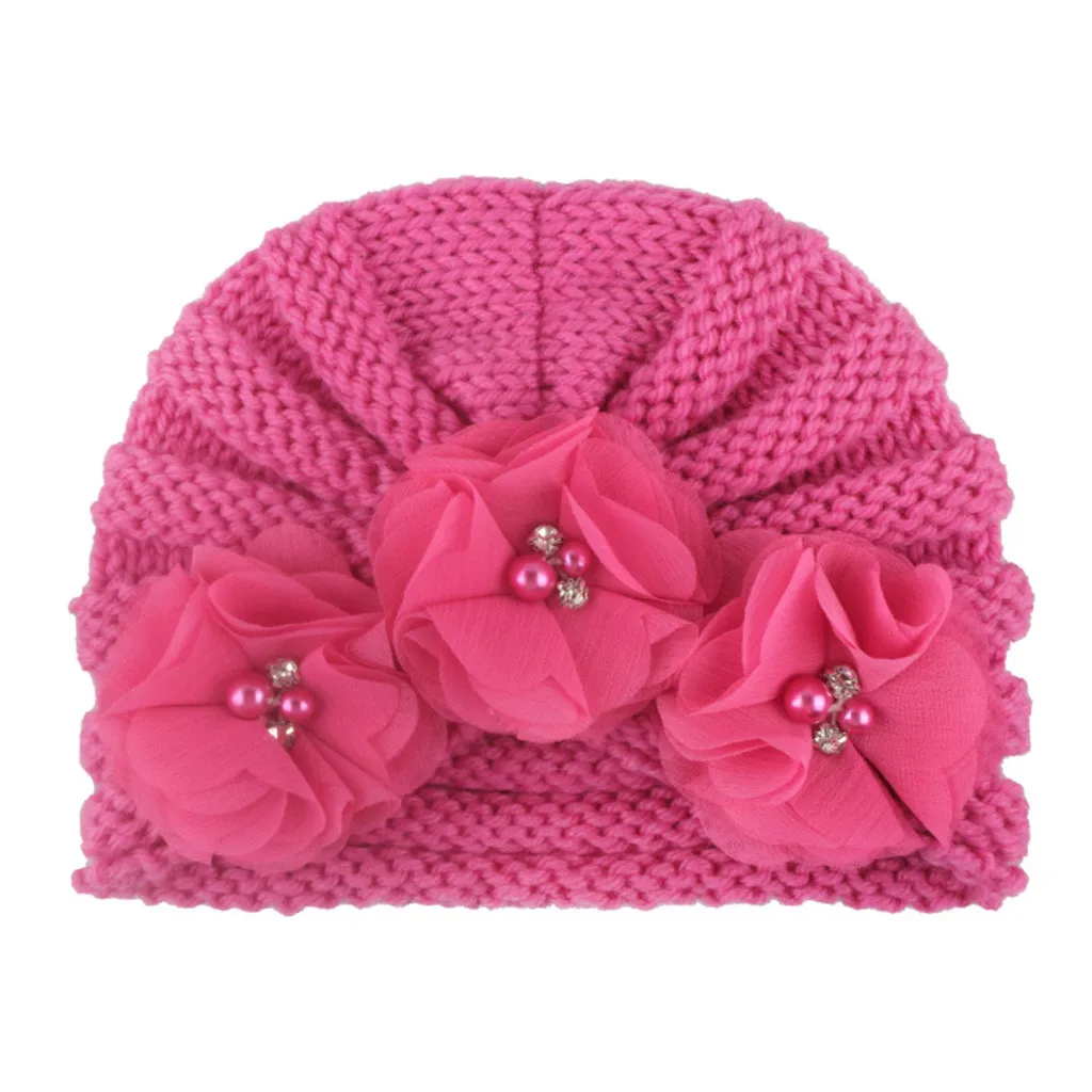 ARLONEET Newborn Baby Boy Girl Knitted Bead Turban Hat Hair Band Beanie Headwear Cap Sets with pom baby beanie | Детская одежда и