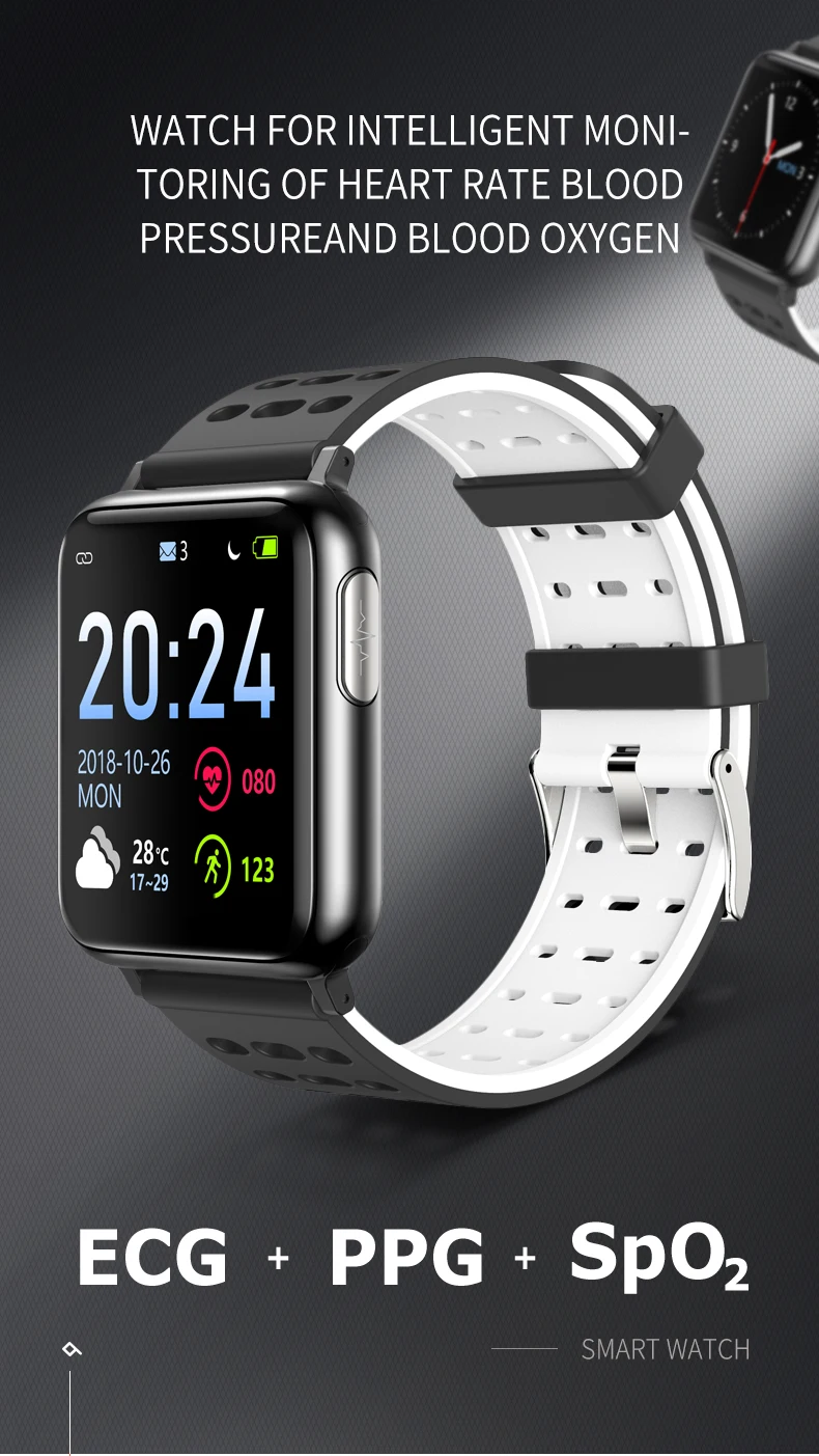 KYCXD smartwatch ЭКГ кровяное давление мониторинг кислорода в крови спортивные браслеты Водонепроницаемый Фитнес-браслет