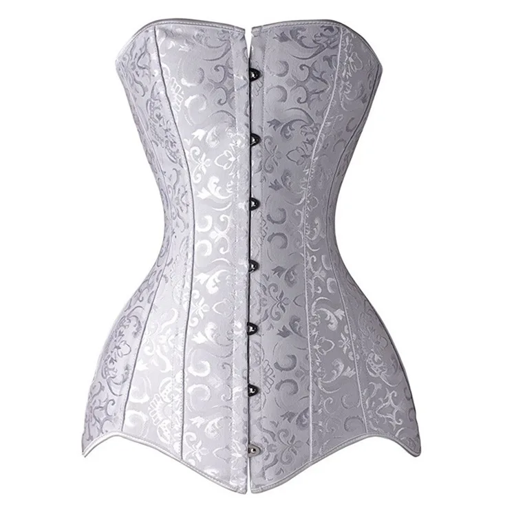 

Hip Cover Long Torso Corset Plus Size 6XL Women Bustier Overbust Gothic Gorset Jacquard Floral Femme Corselet Sexy Korset Outfit