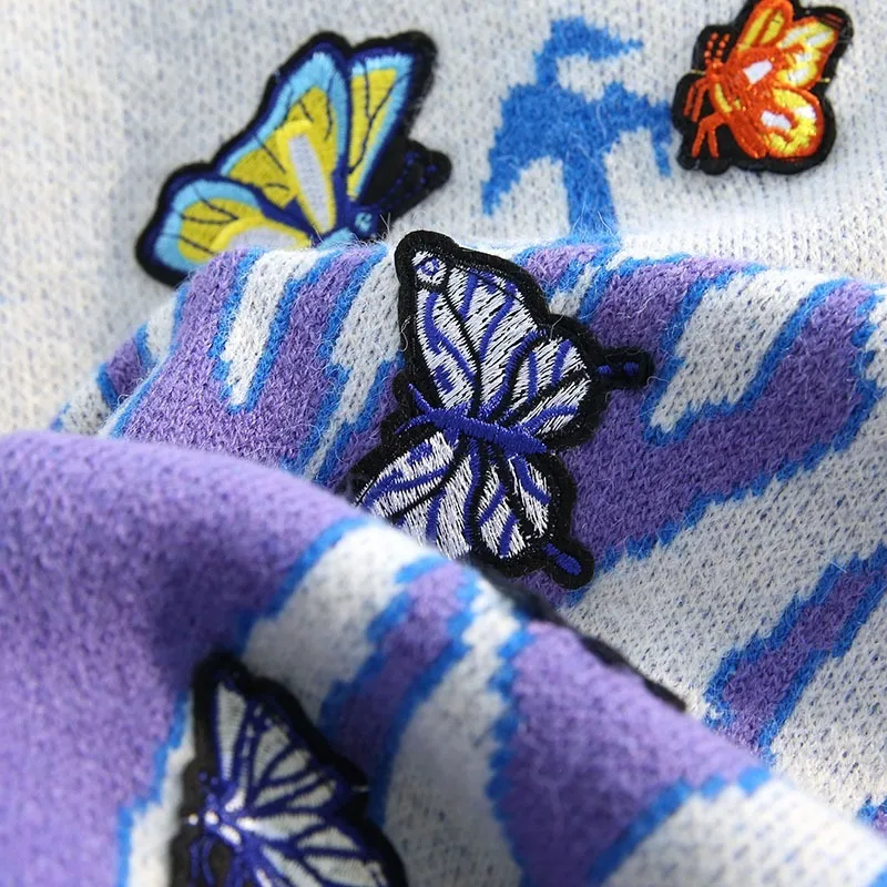 Flame Butterfly Embroidered Sweater Women's New Loose Lazy Pullover Autumn Winter Temperament Versatile Thickened Sweet | Женская