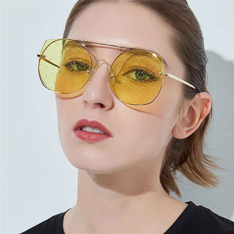 

2021 Round retro metallic glasses for ladies color ocean lenses sun sunglasses for men