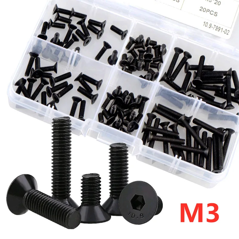 

120 шт., винты с потайной головкой M3 DIN7991