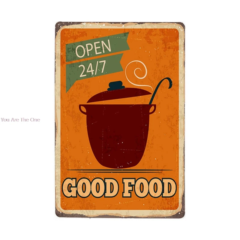 Металлическая Жестяная Табличка с изображением жареной курицы торта сыра