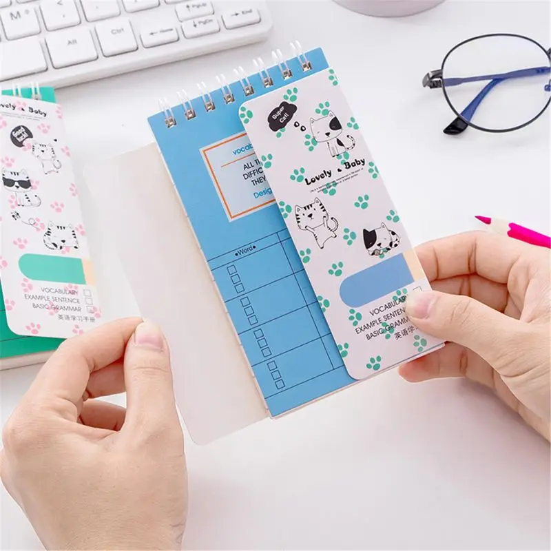 

60 Sheets Japanese Pocket Kawaii Cartoon Students Vocabulary Notebook English