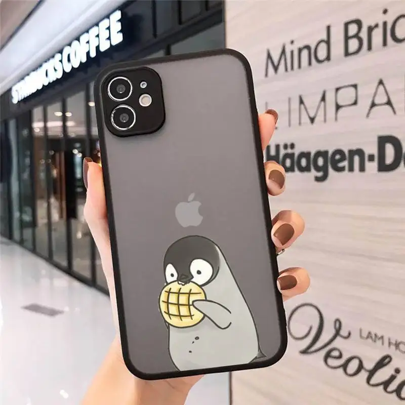 

Penguin cartoon Interesting Antarctica Phone Case matte transparent For iphone 7 8 11 12 plus mini x xs xr pro max cover
