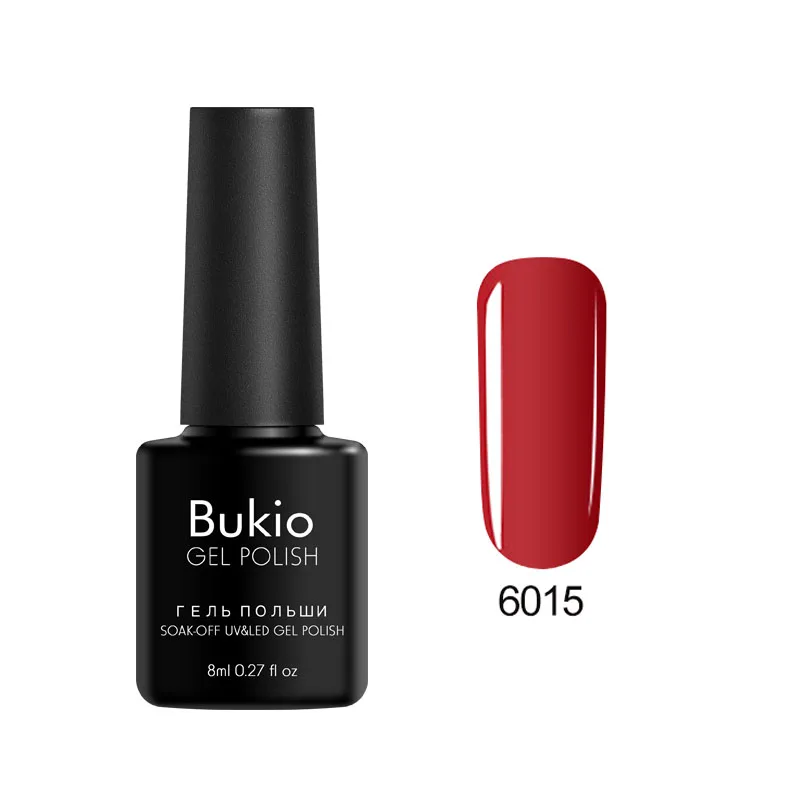 Bukio, новая Обновленная краска для ногтей, один шаг, 3 в 1, лак для ногтей, Полупостоянный УФ-Гибридный гель, эмалированный Гель-лак для ногтей, 8 мл - Цвет: 6015