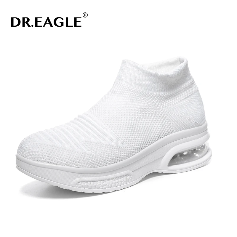 

DR.EAGLE Women Casual Shoes Fashion Breathable Walking Mesh Flat Shoes Woman White Sneakers Women Tenis Feminino Female Shoes