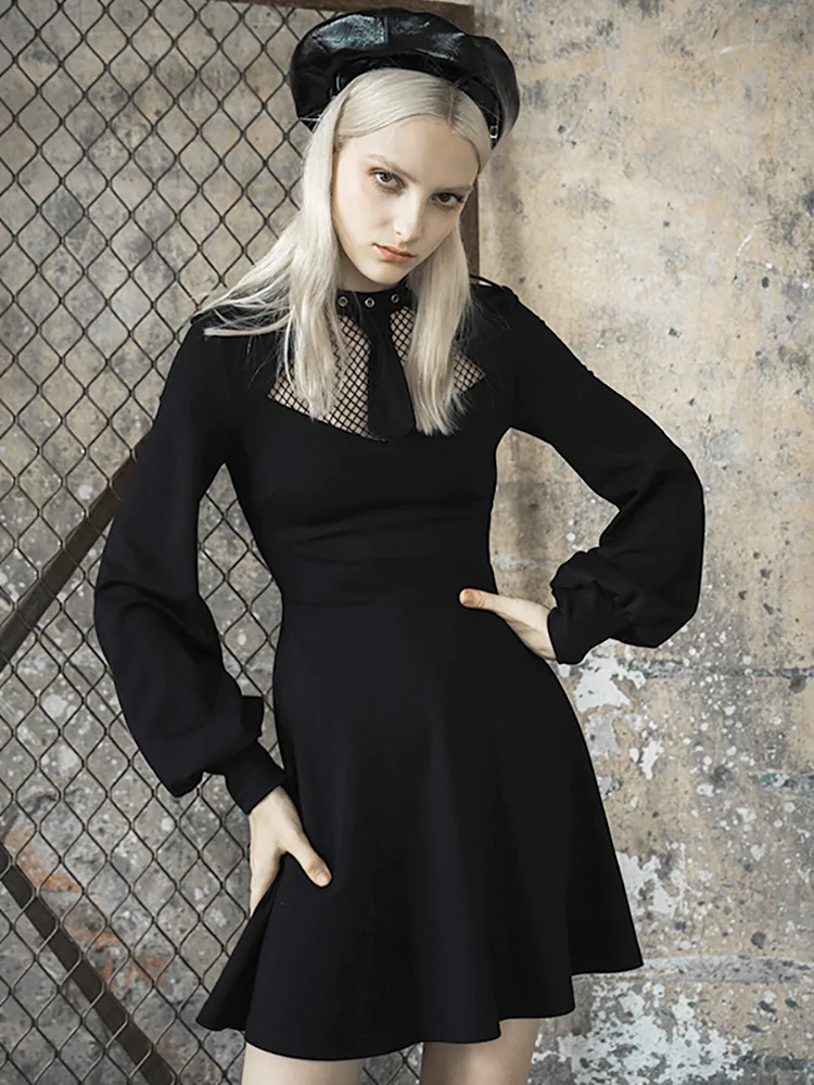 Панк рейв девушки Autume новое платье модное сексуальное трапециевидной формы |