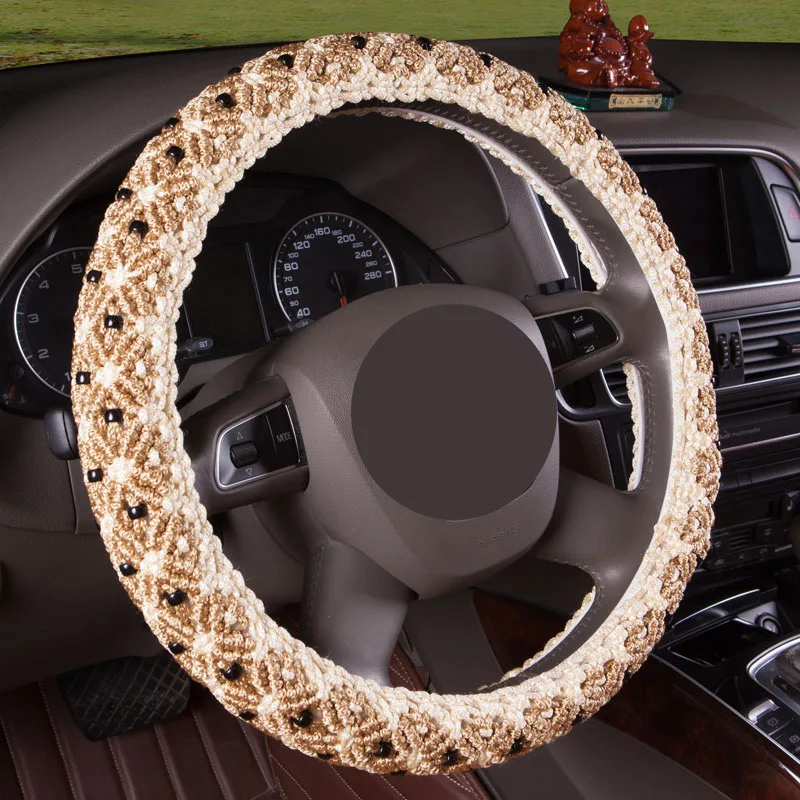 Новинка чехол рулевого колеса автомобиля 38 см аксессуары для салона летний