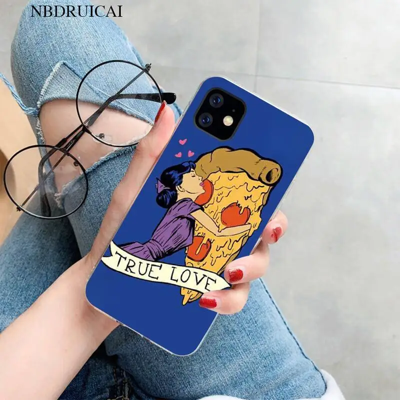 PENGHUWAN Pizza French fries Doughnut food Soft Silicone Phone Case for iPhone 11 pro XS MAX 8 7 6 6S Plus X 5S SE XR cover | Мобильные