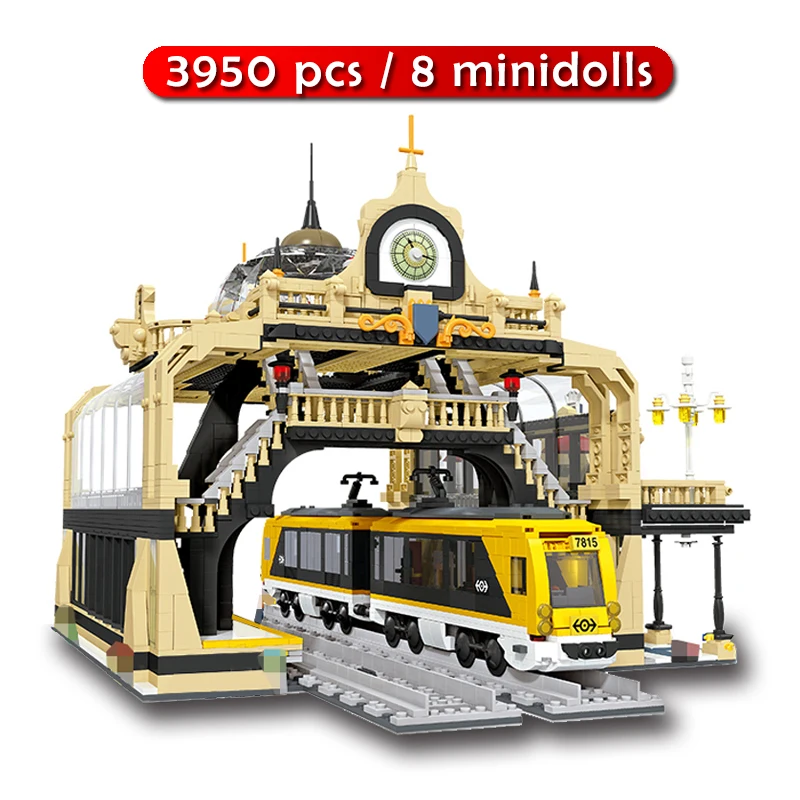 3950 шт. идеи техник поезд железнодорожная станция Studgate конструкторных блоков