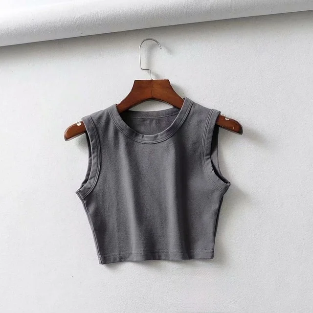 

2020 Summer vintage white crop tops women biker black punk sexy tank top korean streetwear cropped sleeveless top feminino