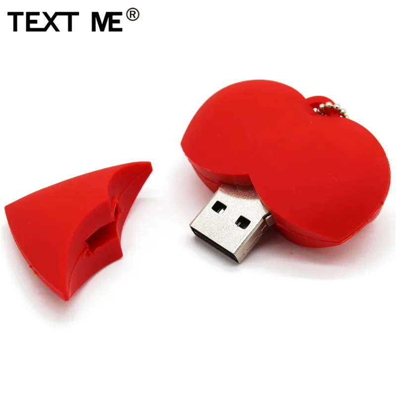 TEXT ME мультфильм красное сердце модель usb2.0 4 ГБ 8 ГБ 16 ГБ 32 ГБ 64 ГБ флеш-накопитель USB флеш-накопитель креативный подарок