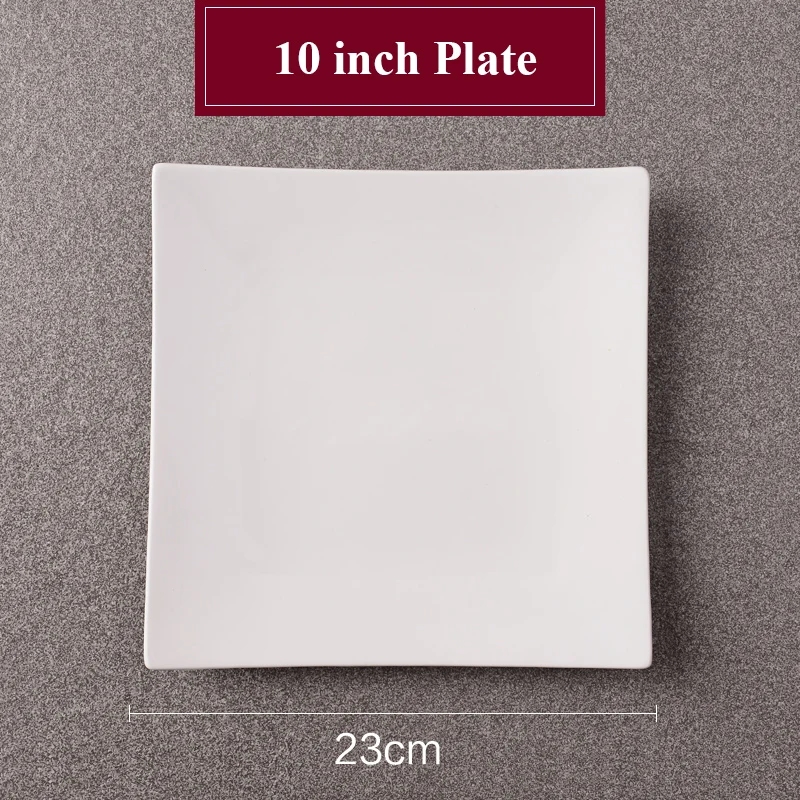 Тарелка для еды креативные чисто белые керамические тарелки квадратная Западная