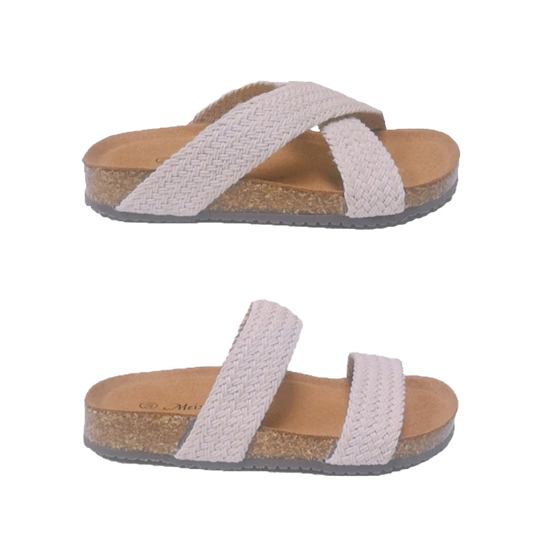 

Шлепанцы для мальчиков и девочек, соломенные сандалии ручной работы на плоской подошве, Пляжные Шлепанцы из пеньки, Повседневные тапочки, л...