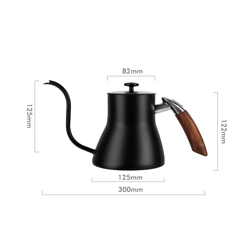 

1 Pcs Fine Mouth Coffee Pot 304 Stainless Steel Hand Punch Pot Long Mouth Hanging Ear Pot Drip Type Drip Kettle With Lid