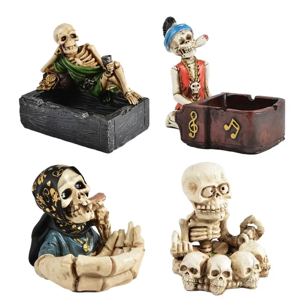 

Halloween Decorations Resin Skull Man Ashtray Skeleton Ashtray Whimsical Table Decor Sculpture Desktop Figurine