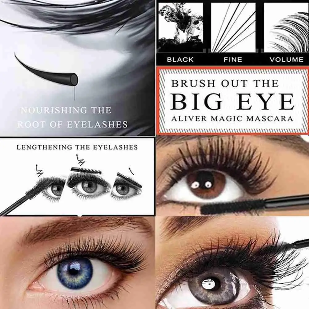 

Eye mascara for eyelashes 4D Silk Fiber Eyelashes Lengthening Mascara Waterproof Long Lasting Black Eyelashes Eye Cosmetics U4W3
