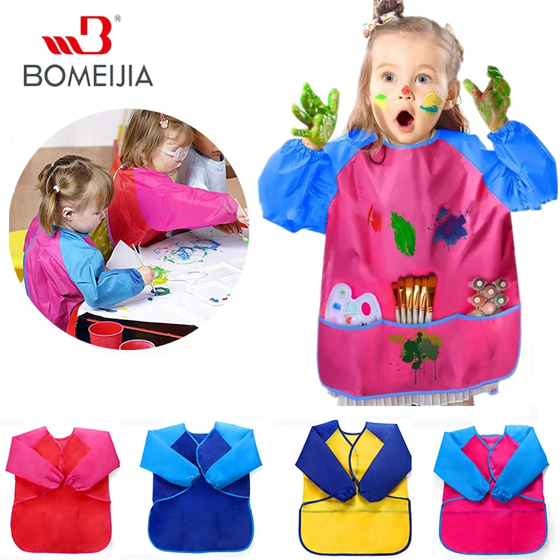 

1pc Kids Apron for Painting School Smock for Painting Boy's and Girl's Portable Long Sleeve Waterproof Child Art Apron