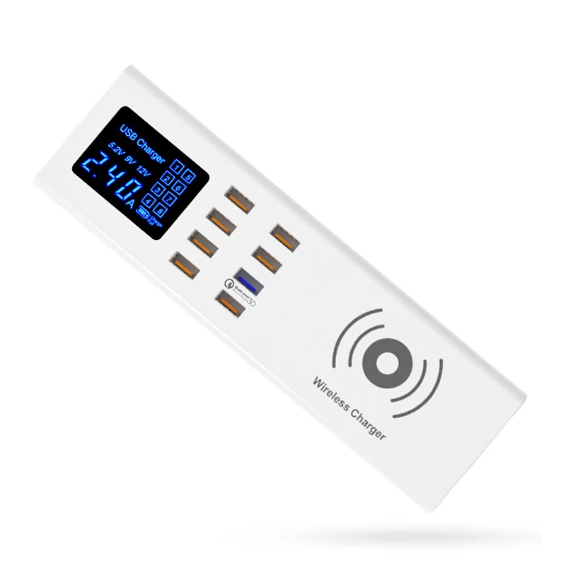 8 портов Беспроводная Быстрая зарядка 3 0 цифровой дисплей USB зарядное устройство