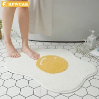 modern and simple simulation pebble soft and comfortable mat cartoon poached egg bathroom absorbent non slip mat carpet door mat