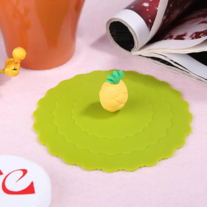 

Reusable Anti-Dust Silicone Lids Tea Cup Cover Cartoon Leakproof Cup Lids Heat Resistant Sealed Kitchen Drinkware Accessories