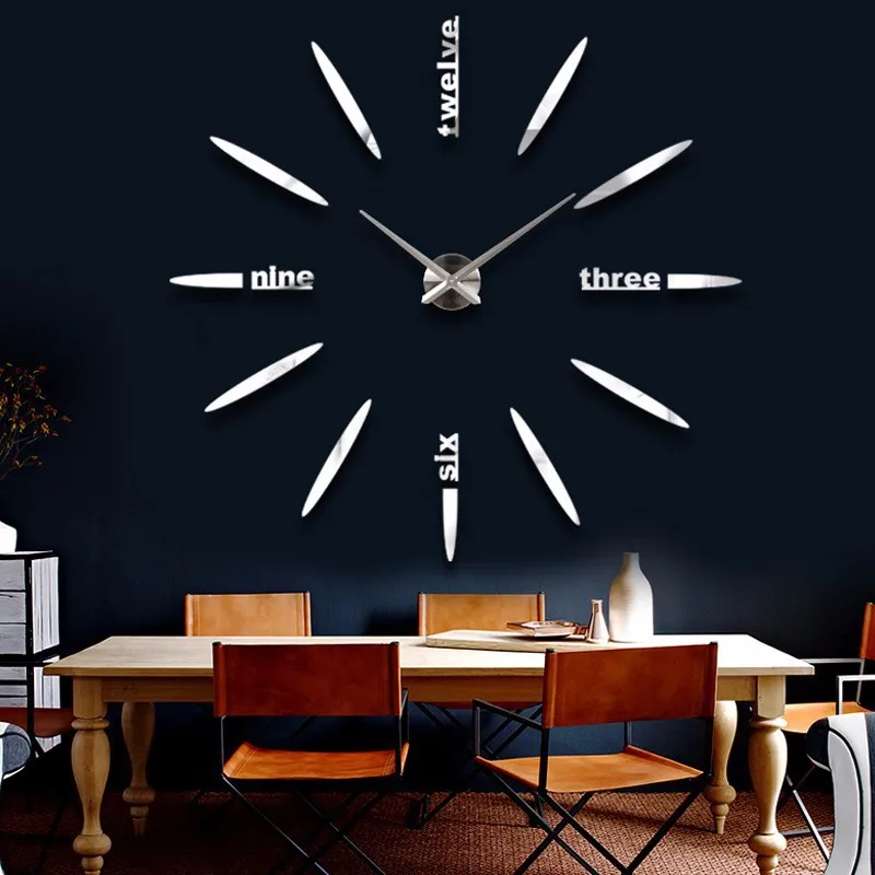 

New fashion 3D Wall Clock Sticker Reloj De Pared Quartz Watch DIY Clocks Living Room Large Stickers Decorative Horloge Murale