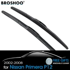 Щетки стеклоочистителя BROSHOO для автомобиля, натуральный каучук, для Nissan Primera P12 Wagon Hachback 2002 2003 2004 2005 2006 2007 2008