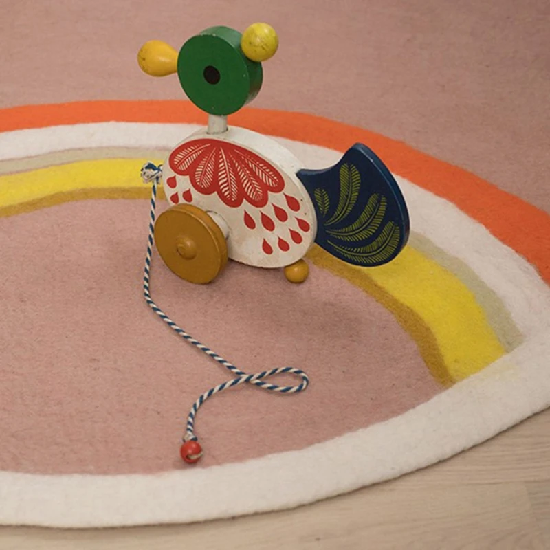 

Baby Play Mat Crawling Carpet Kids Room Floor Rug Round Rainbow Printed Game Pad Playmat Children Bedroom Nursery