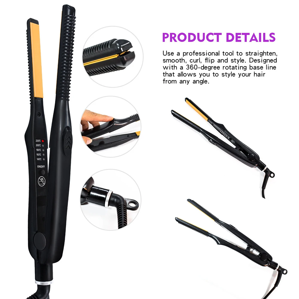 2 in1 Hair Curler and Straightener Curling Iron Tourmaline Ceramic Twisted Flat With LCD |